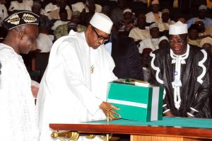 President Buhari,  presenting the 2016 Appropriation Bill to a joint session of the national assembly in Abuja 