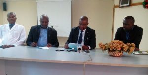 Dr. Furo Green (Centre) flanked by other NMA officials at the Press conference