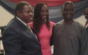 Prof. Olugbenga Mokuolu, Nolywood star, Kate Henshaw and SFH Managing Director, Sir Bright Ekweremadu at the Health Editor's dinner with SFH this evening.